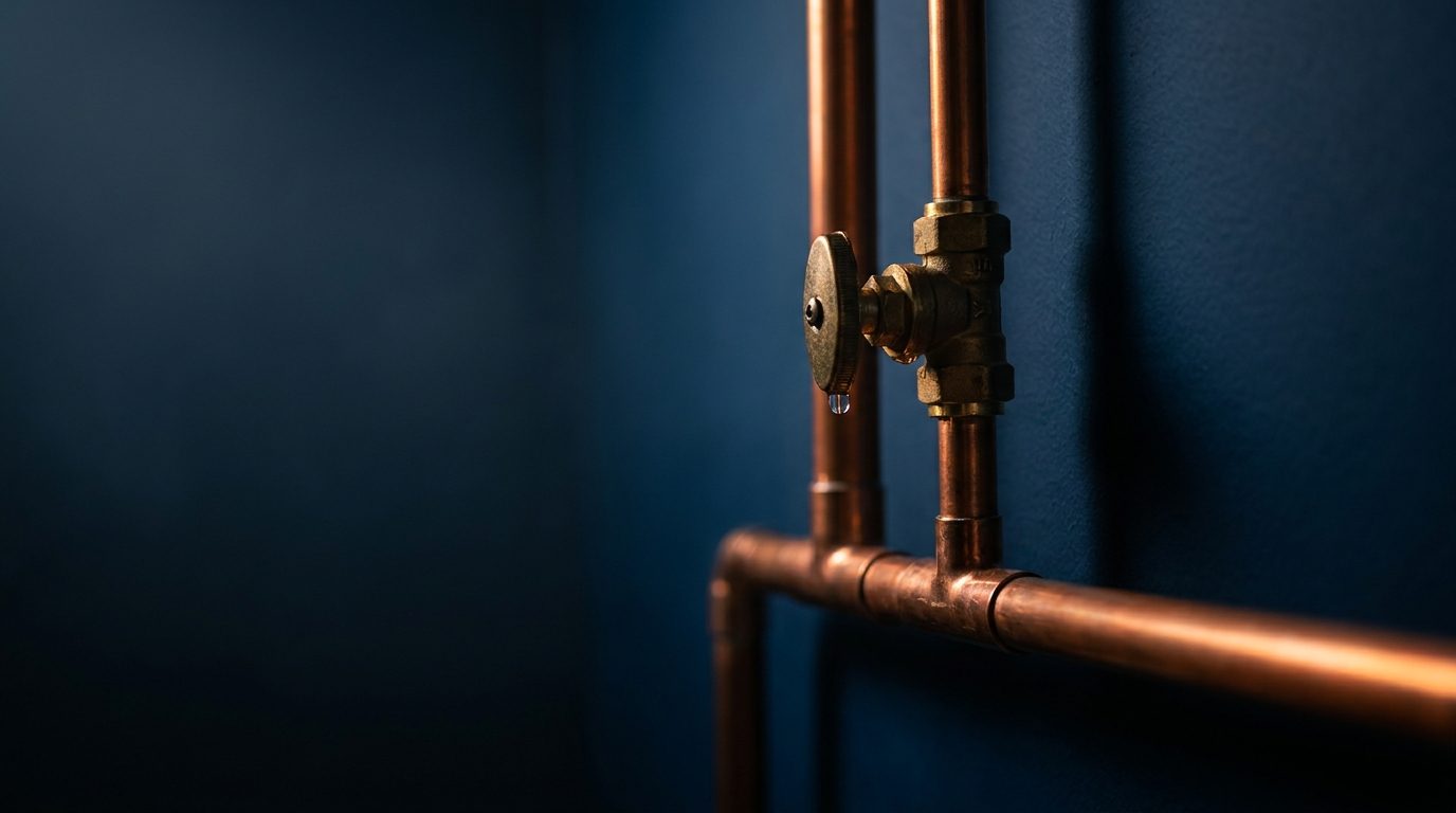 Copper pipework installed by JAK Plumbing Services in North West Tasmania